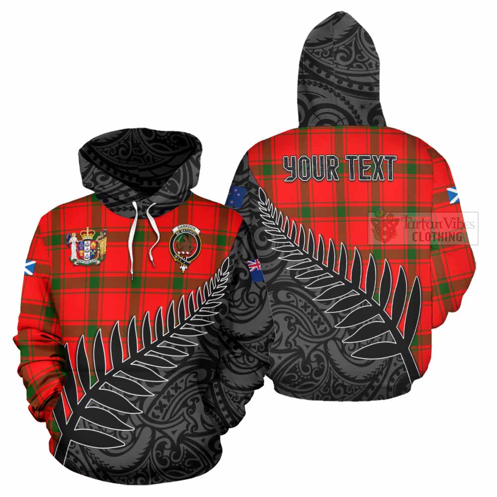 Tartan Vibes Clothing Darroch Crest Tartan Hoodie with New Zealand Silver Fern Half Style