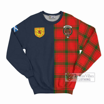 Darroch Tartan Sweatshirt Alba with Scottish Lion Royal Arm Half Style