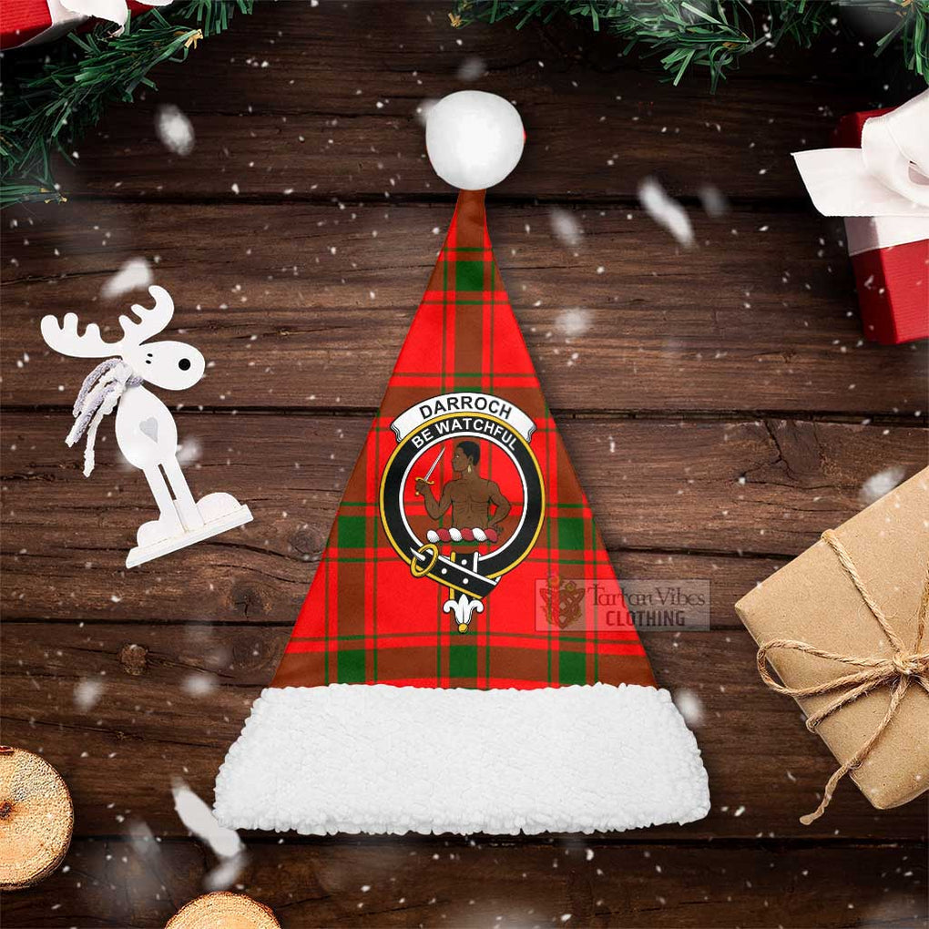 Tartan Vibes Clothing Darroch Tartan Christmas Santa Hats with Family Crest