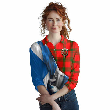 Darroch Tartan Women's Casual Shirt with Family Crest Scotland Patriotic Style