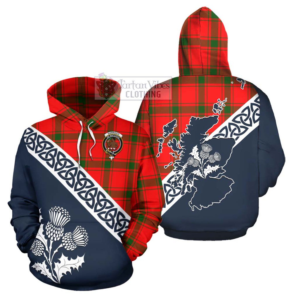 Tartan Vibes Clothing Darroch Tartan Hoodie Featuring Thistle and Scotland Map