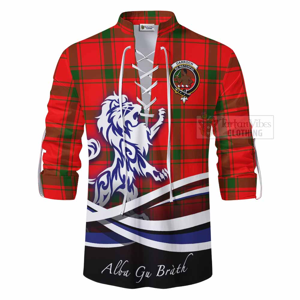 Tartan Vibes Clothing Darroch Tartan Ghillie Kilt Shirt with Alba Gu Brath Regal Lion Emblem