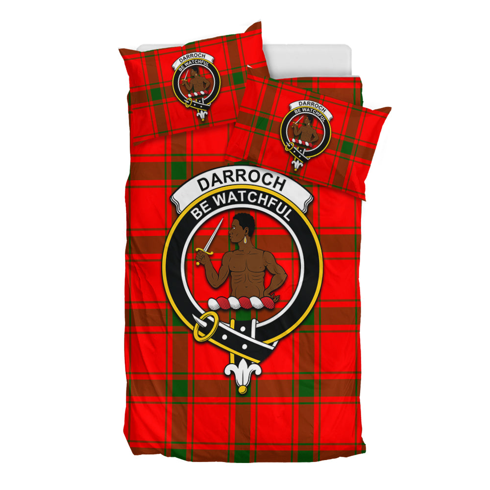 Darroch Tartan Bedding Set with Family Crest - Tartan Vibes Clothing