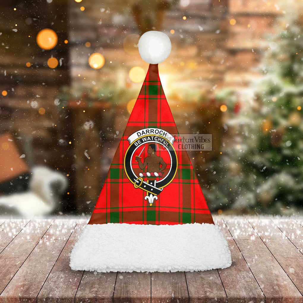 Tartan Vibes Clothing Darroch Tartan Christmas Santa Hats with Family Crest