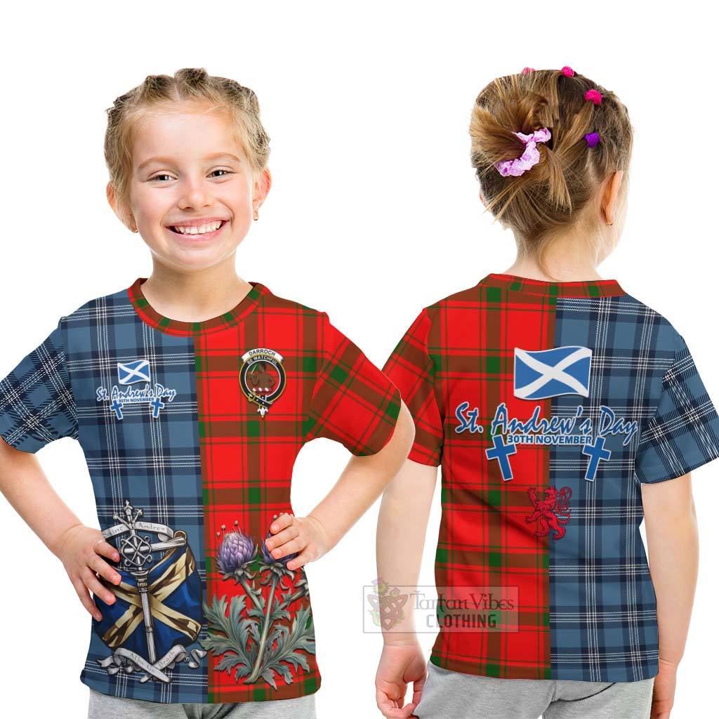 Tartan Vibes Clothing Darroch Tartan Kid T-Shirt Happy St. Andrew's Day Half Tartan Style