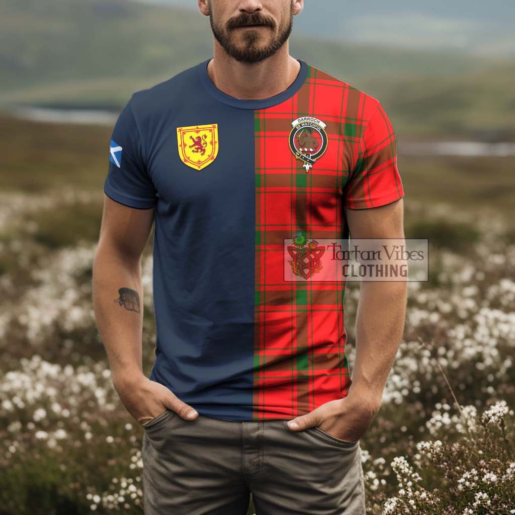 Tartan Vibes Clothing Darroch Tartan T-Shirt Alba with Scottish Lion Royal Arm Half Style