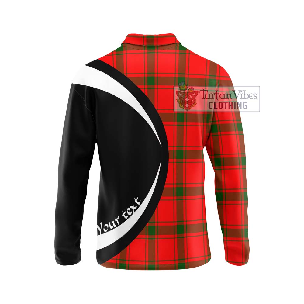 Tartan Vibes Clothing Darroch Tartan Long Sleeve Polo Shirt with Family Crest Circle Style