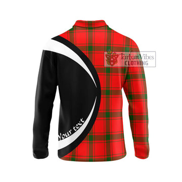 Darroch Tartan Long Sleeve Polo Shirt with Family Crest Circle Style