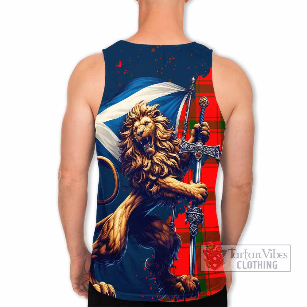 Tartan Vibes Clothing Darroch Tartan Family Crest Men's Tank Top with Scottish Majestic Lion