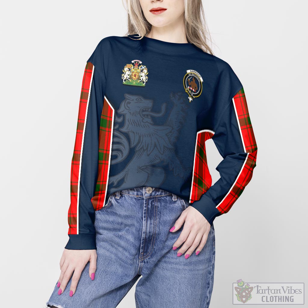 Tartan Vibes Clothing Darroch Tartan Sweater with Family Crest and Lion Rampant Vibes Sport Style