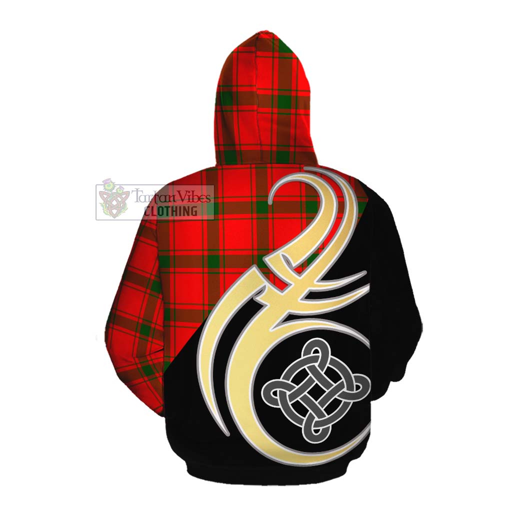 Tartan Vibes Clothing Darroch Tartan Cotton Hoodie with Family Crest and Celtic Symbol Style