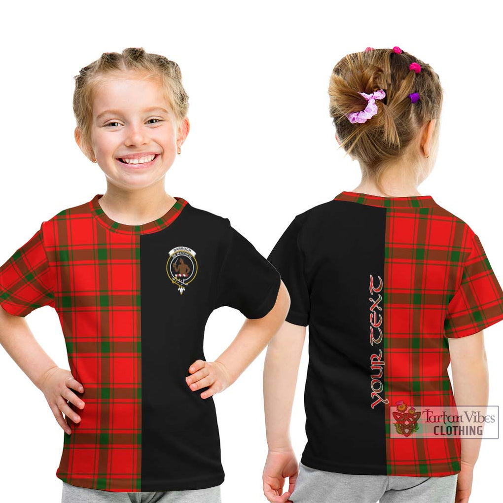 Darroch Tartan Kid T-Shirt with Family Crest and Half Of Me Style - Tartanvibesclothing Shop