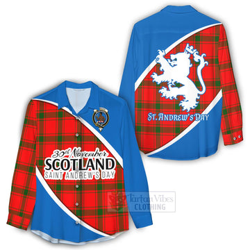 Darroch Family Crest Tartan Women's Casual Shirt Celebrate Saint Andrew's Day in Style