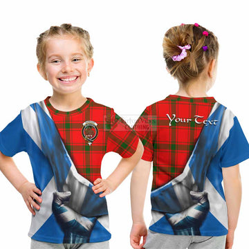 Darroch Tartan Kid T-Shirt with Family Crest Scotland Patriotic Style