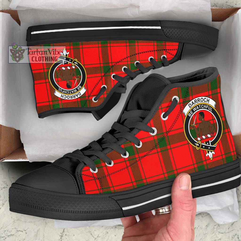 Tartan Vibes Clothing Darroch Tartan High Top Shoes with Family Crest