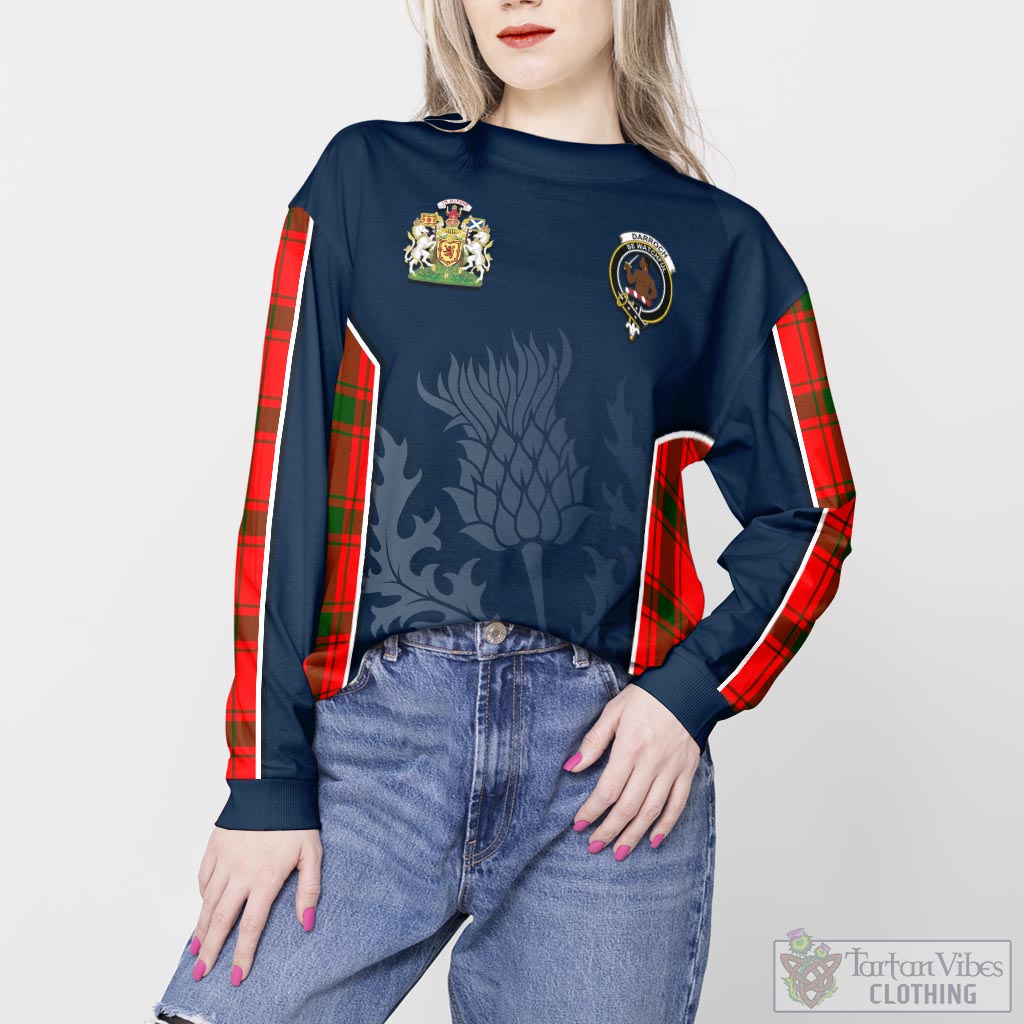 Tartan Vibes Clothing Darroch Tartan Sweatshirt with Family Crest and Scottish Thistle Vibes Sport Style