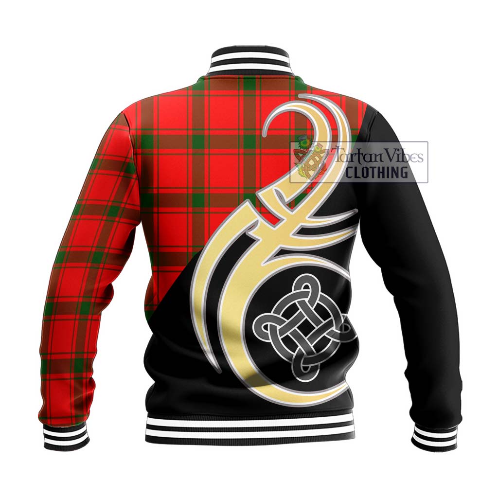 Darroch Tartan Baseball Jacket with Family Crest and Celtic Symbol Style - Tartan Vibes Clothing