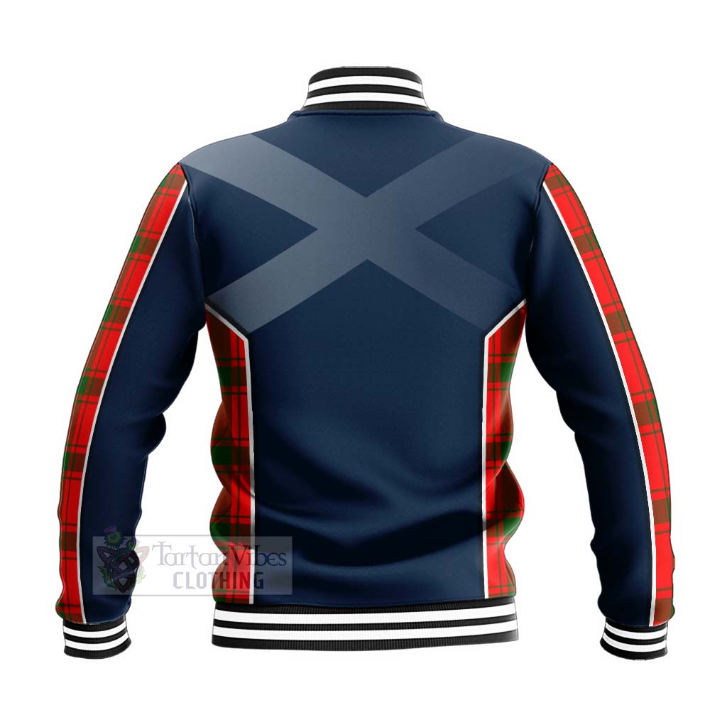 Tartan Vibes Clothing Darroch Tartan Baseball Jacket with Family Crest and Scottish Thistle Vibes Sport Style