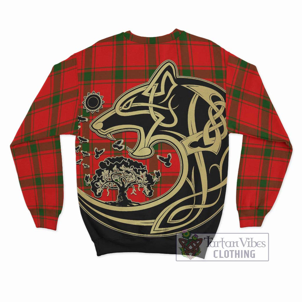 Darroch Tartan Sweatshirt with Family Crest Celtic Wolf Style - Tartan Vibes Clothing