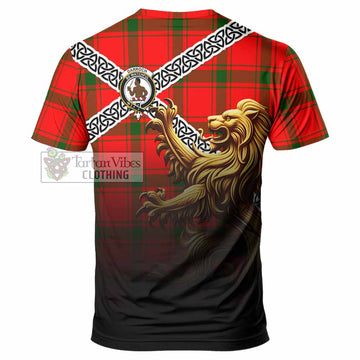 Darroch Crest Tartan T-Shirt with Golden Lion Emblem Celtic Style - Tartan Vibes Clothing