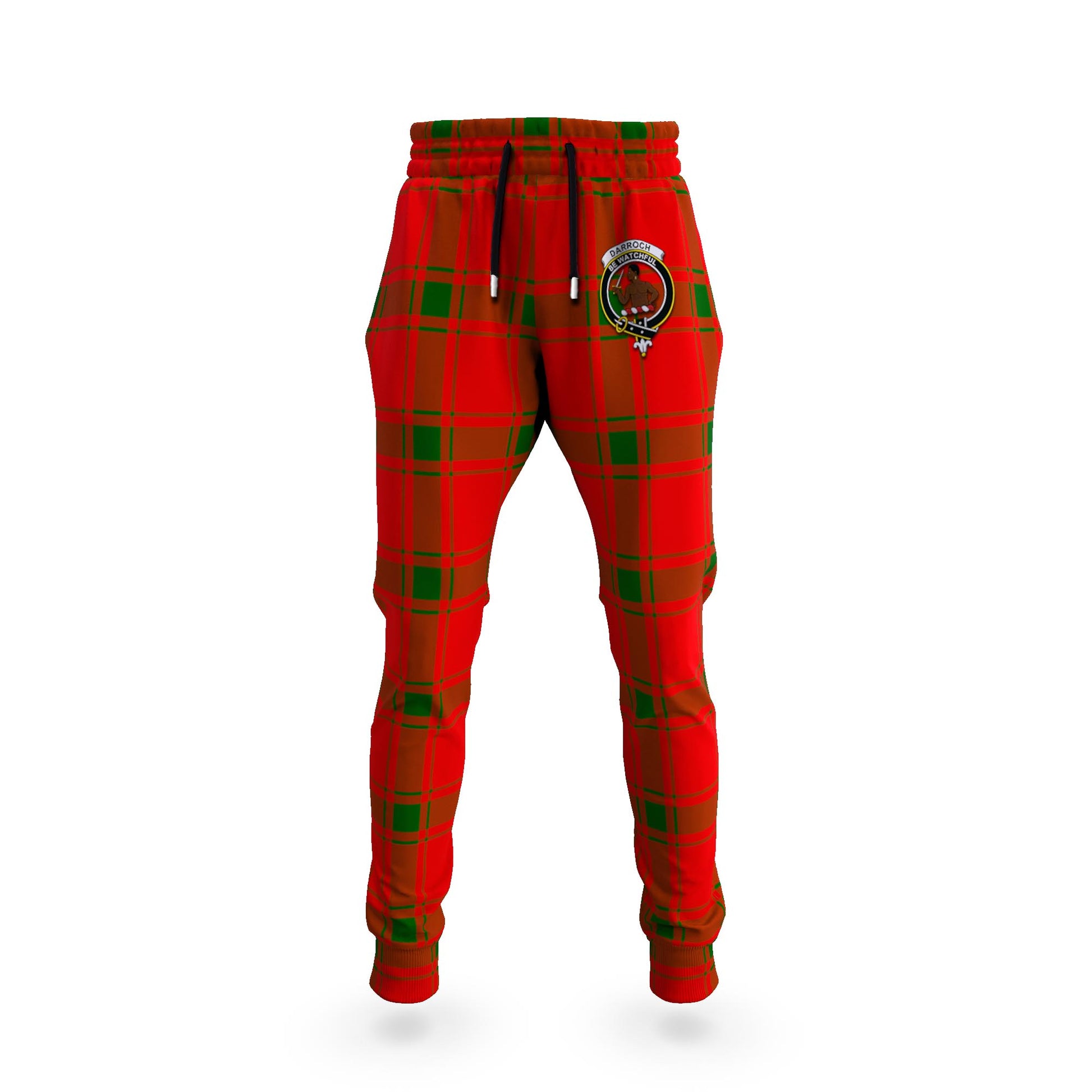 Darroch Tartan Joggers Pants with Family Crest 5XL - Tartan Vibes Clothing