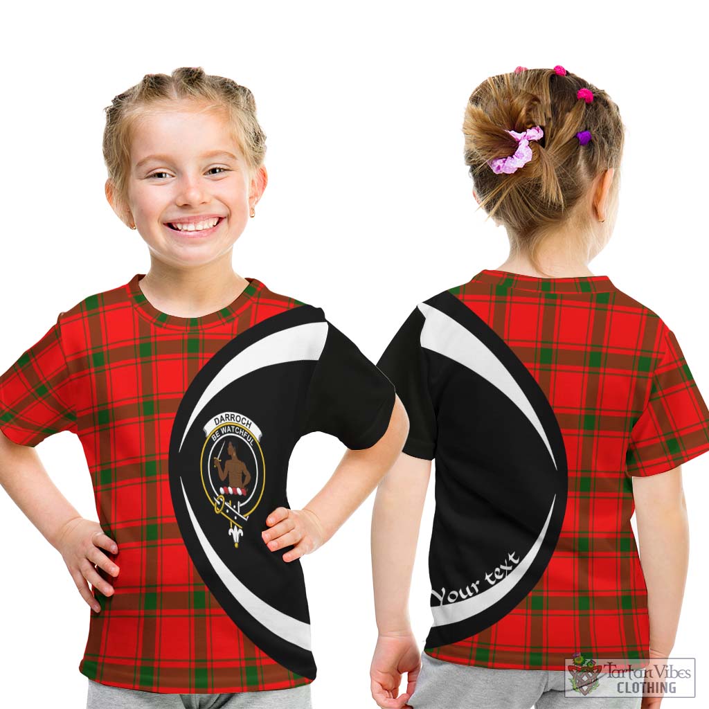 Darroch Tartan Kid T-Shirt with Family Crest Circle Style - Tartan Vibes Clothing