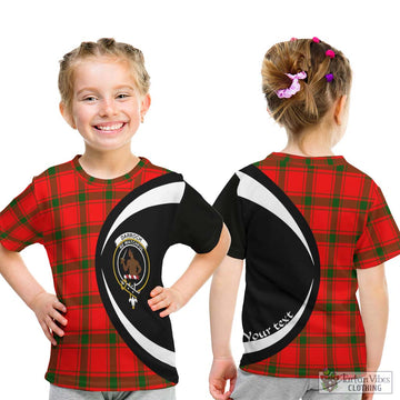 Darroch Tartan Kid T-Shirt with Family Crest Circle Style