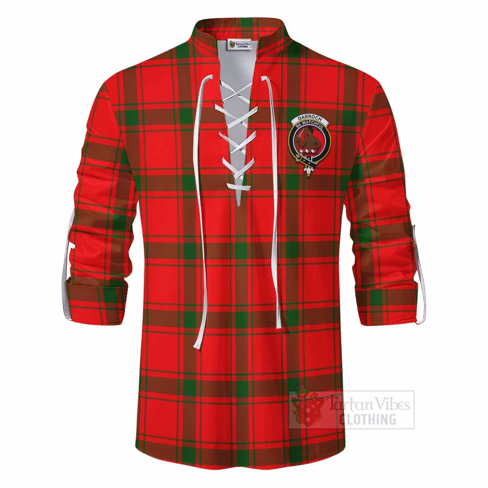 Tartan Vibes Clothing Darroch Tartan Ghillie Kilt Shirt with Family Crest DNA In Me Style