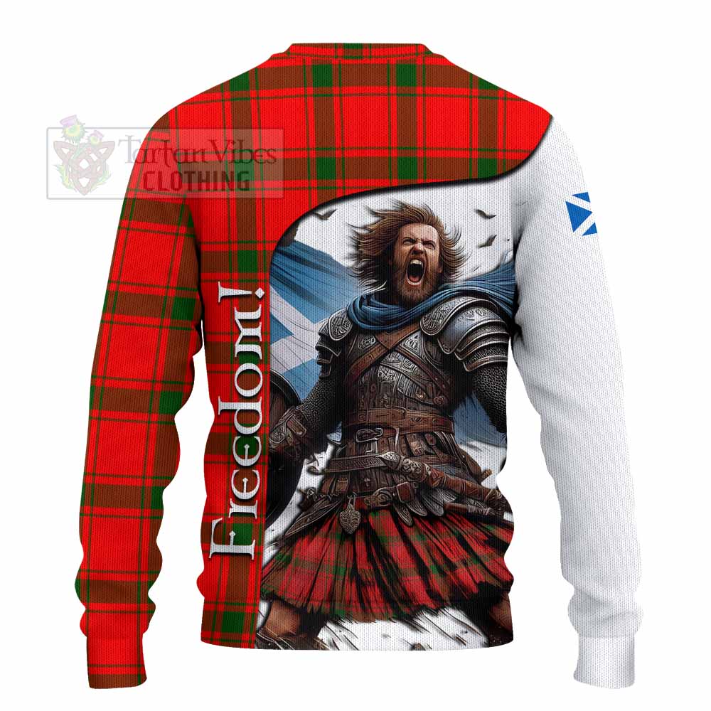 Tartan Vibes Clothing Darroch Crest Tartan Knitted Sweater Inspired by the Freedom of Scottish Warrior