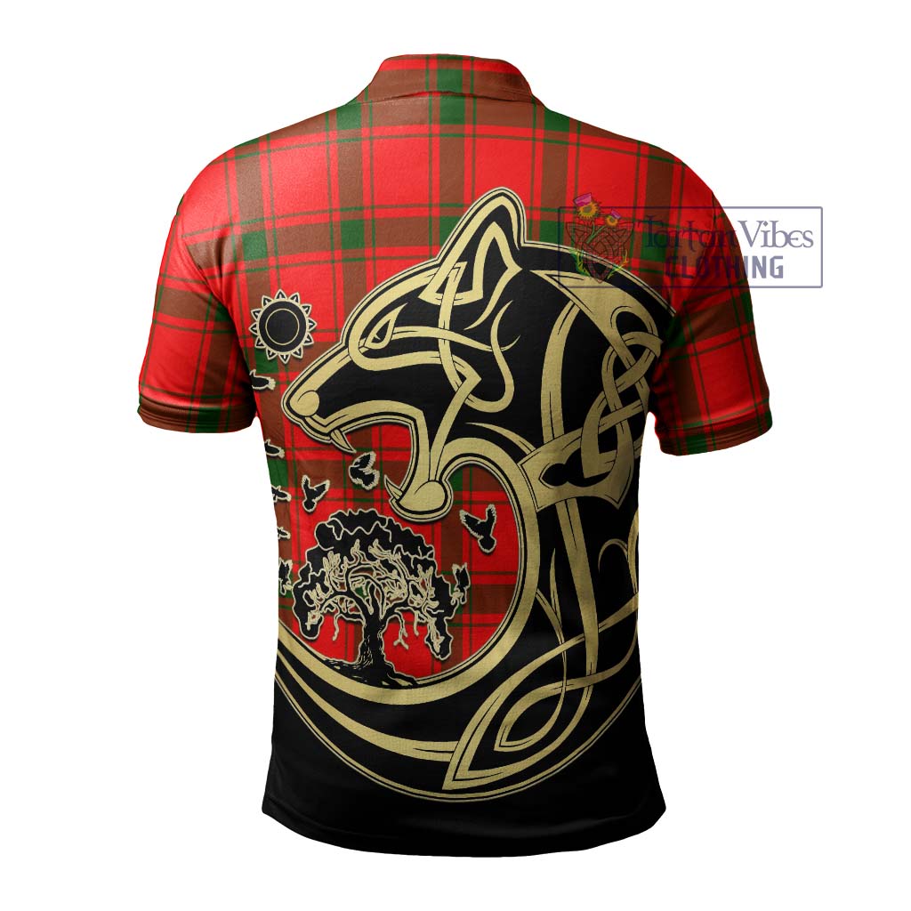 Tartan Vibes Clothing Darroch Tartan Polo Shirt with Family Crest Celtic Wolf Style