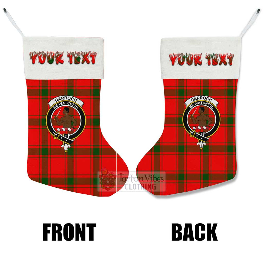 Tartan Vibes Clothing Darroch Tartan Family Crest Christmas Stocking with Personalized Text