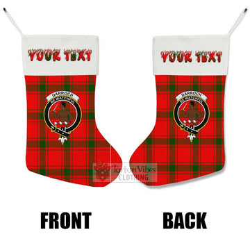 Darroch Tartan Family Crest Christmas Stocking with Personalized Text