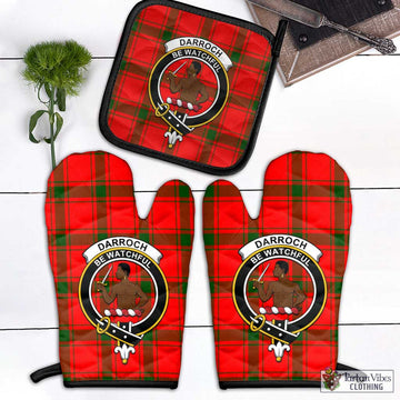 Darroch Tartan Combo Oven Mitt & Pot-Holder with Family Crest