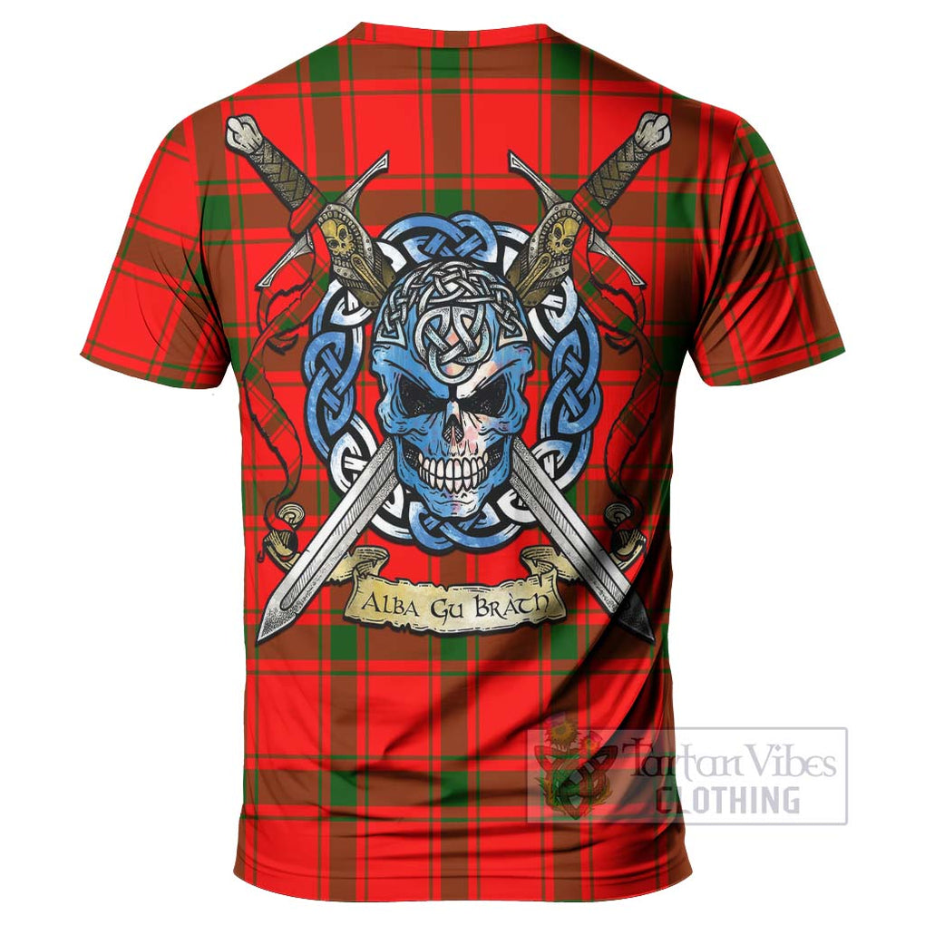 Tartan Vibes Clothing Darroch Tartan T-Shirt with Family Crest Celtic Skull Style