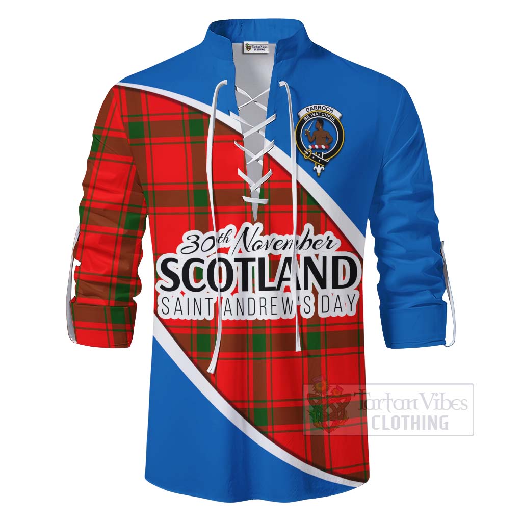 Tartan Vibes Clothing Darroch Family Crest Tartan Ghillie Kilt Shirt Celebrate Saint Andrew's Day in Style