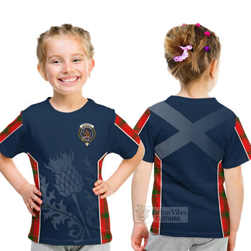 Darroch Tartan Kid T-Shirt with Family Crest and Scottish Thistle Vibes Sport Style