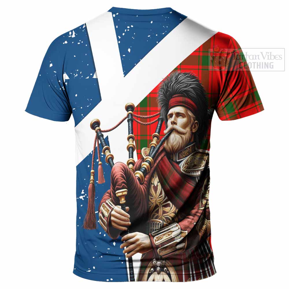 Tartan Vibes Clothing Darroch Tartan T-Shirt with Family Crest Scottish Bagpiper Vibes