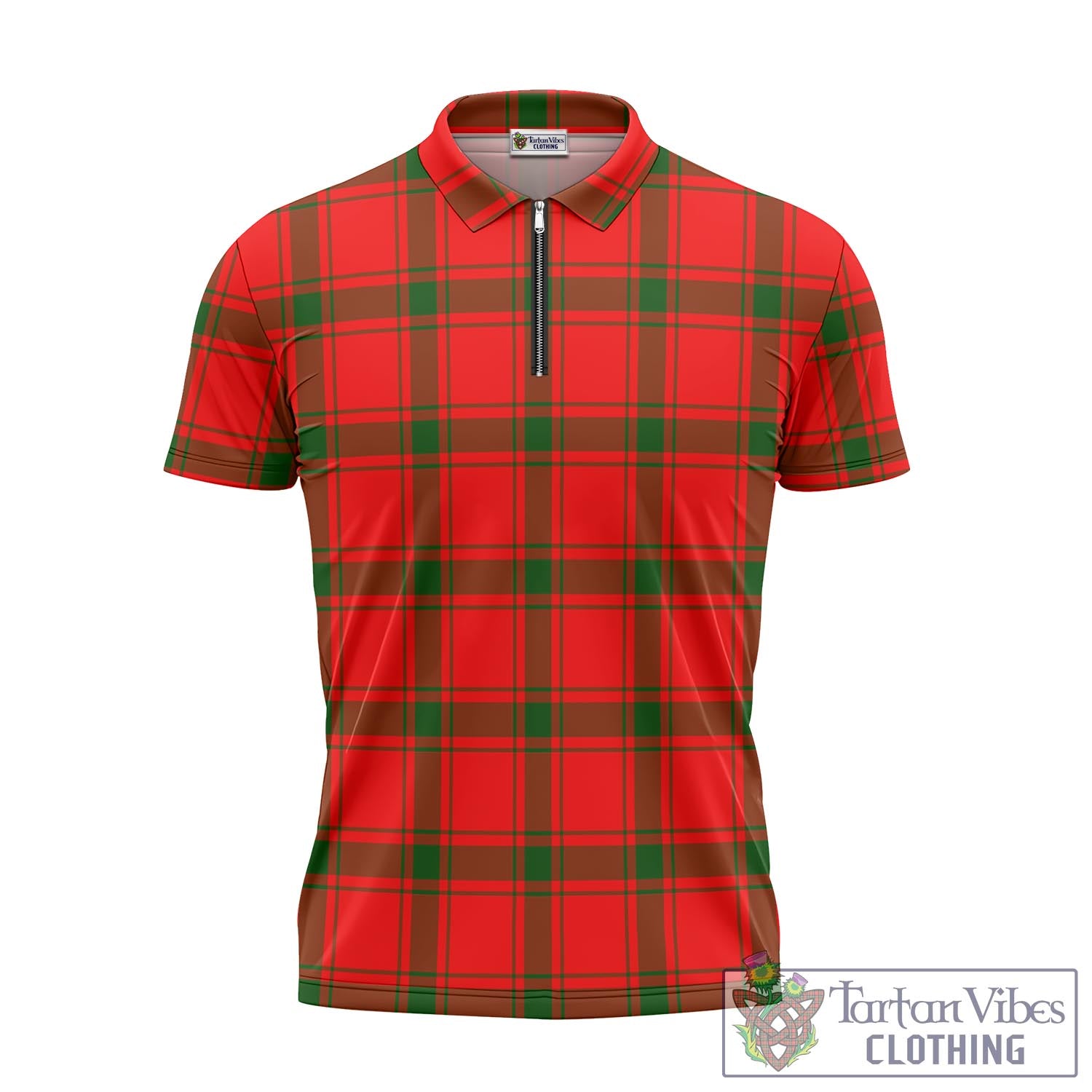 Tartan Vibes Clothing Darroch Tartan Zipper Polo Shirt