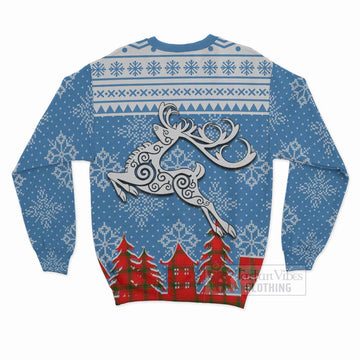 Darroch Clan Christmas Sweatshirt Celtic Reindeer Style