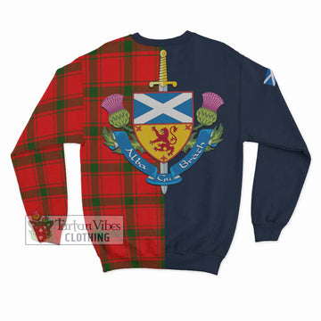 Darroch Tartan Sweatshirt Alba with Scottish Lion Royal Arm Half Style