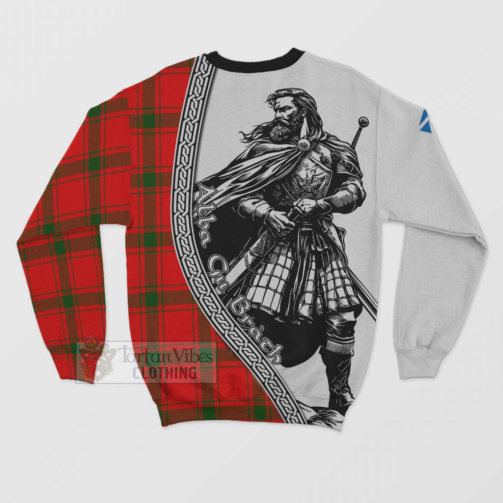 Darroch Tartan Clan Crest Sweatshirt with Highlander Warrior Celtic Style - Tartan Vibes Clothing