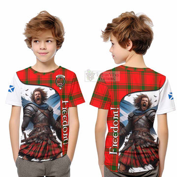 Darroch Crest Tartan Kid T-Shirt Inspired by the Freedom of Scottish Warrior