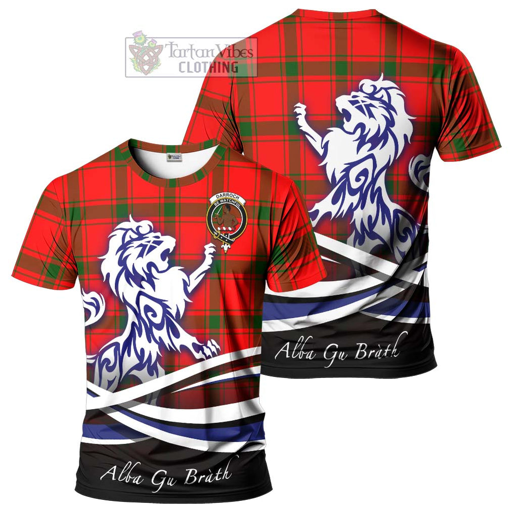 Tartan Vibes Clothing Darroch Tartan Cotton T-shirt with Alba Gu Brath Regal Lion Emblem