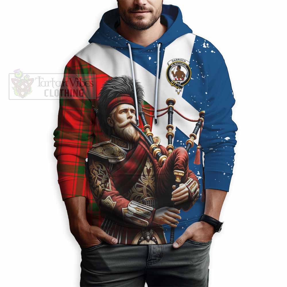 Tartan Vibes Clothing Darroch Tartan Hoodie with Family Crest Scottish Bagpiper Vibes