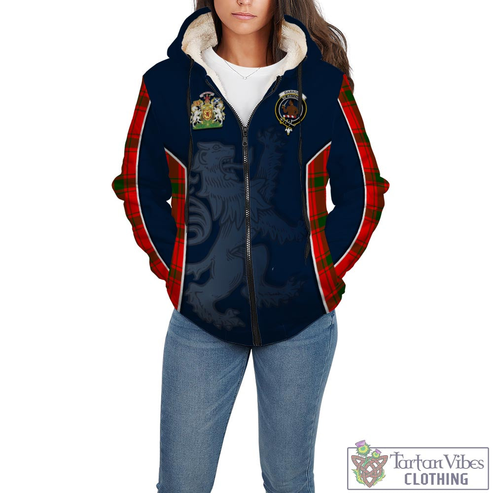 Tartan Vibes Clothing Darroch Tartan Sherpa Hoodie with Family Crest and Lion Rampant Vibes Sport Style