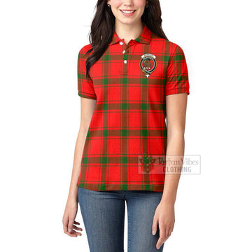 Darroch Tartan Women's Polo Shirt with Family Crest Celtic Skull Style