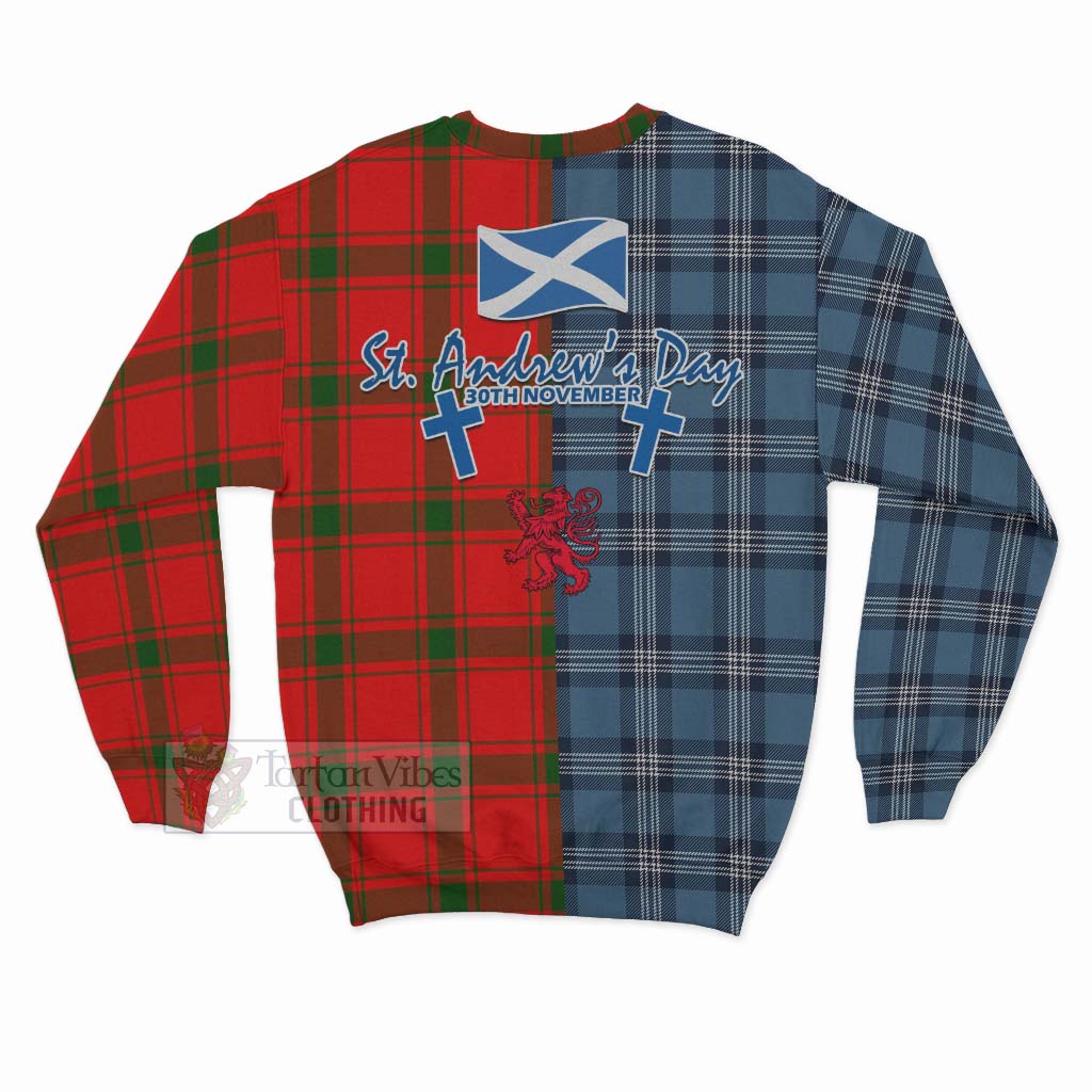 Tartan Vibes Clothing Darroch Tartan Sweatshirt Happy St. Andrew's Day Half Tartan Style