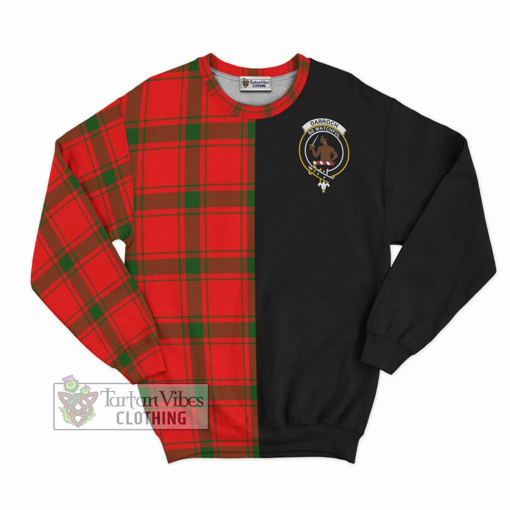 Darroch Tartan Sweatshirt with Family Crest and Half Of Me Style - Tartanvibesclothing Shop