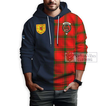 Darroch Tartan Hoodie Alba with Scottish Lion Royal Arm Half Style