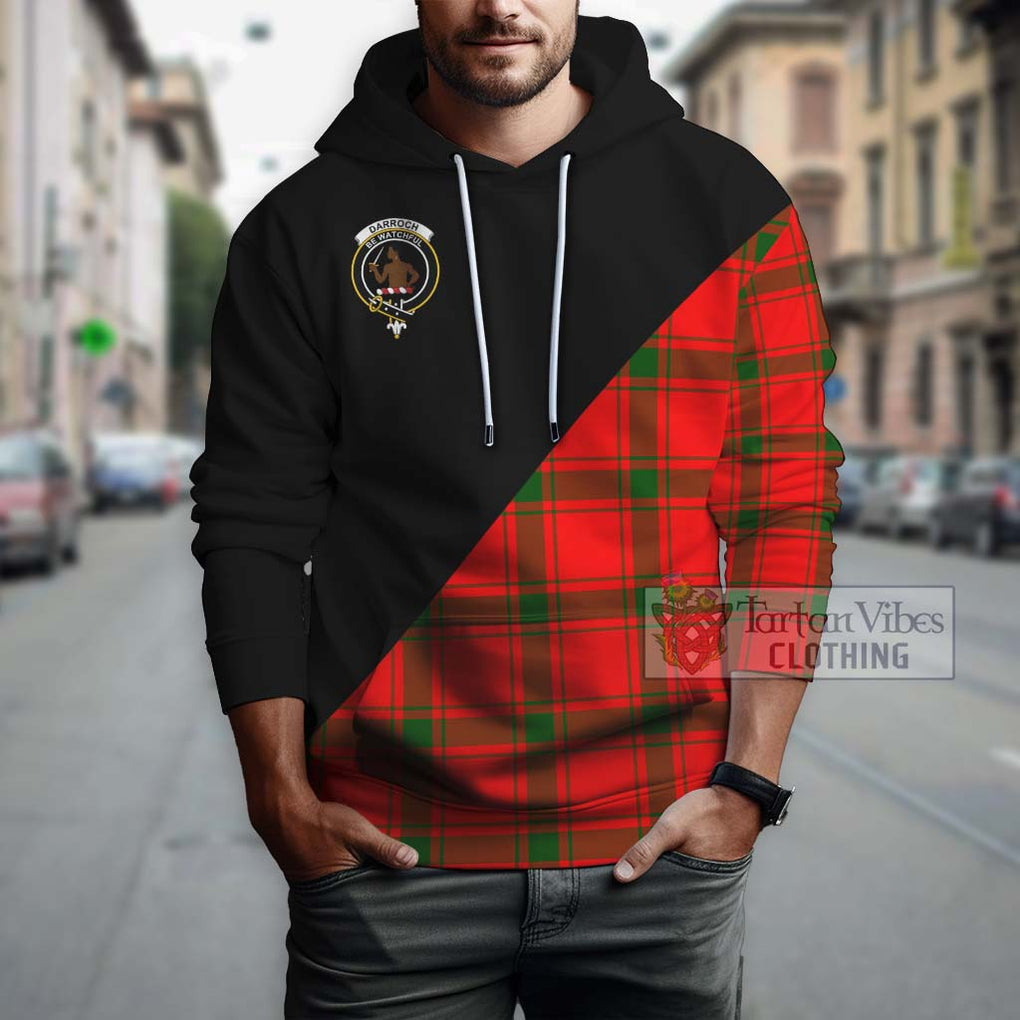 Darroch Tartan Hoodie with Family Crest and Military Logo Style - Tartanvibesclothing Shop